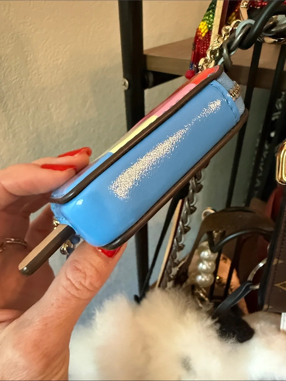 Kate Spade ♠️ Colorblock Popsicle Key Pouch - Red Pink Yellow Blue